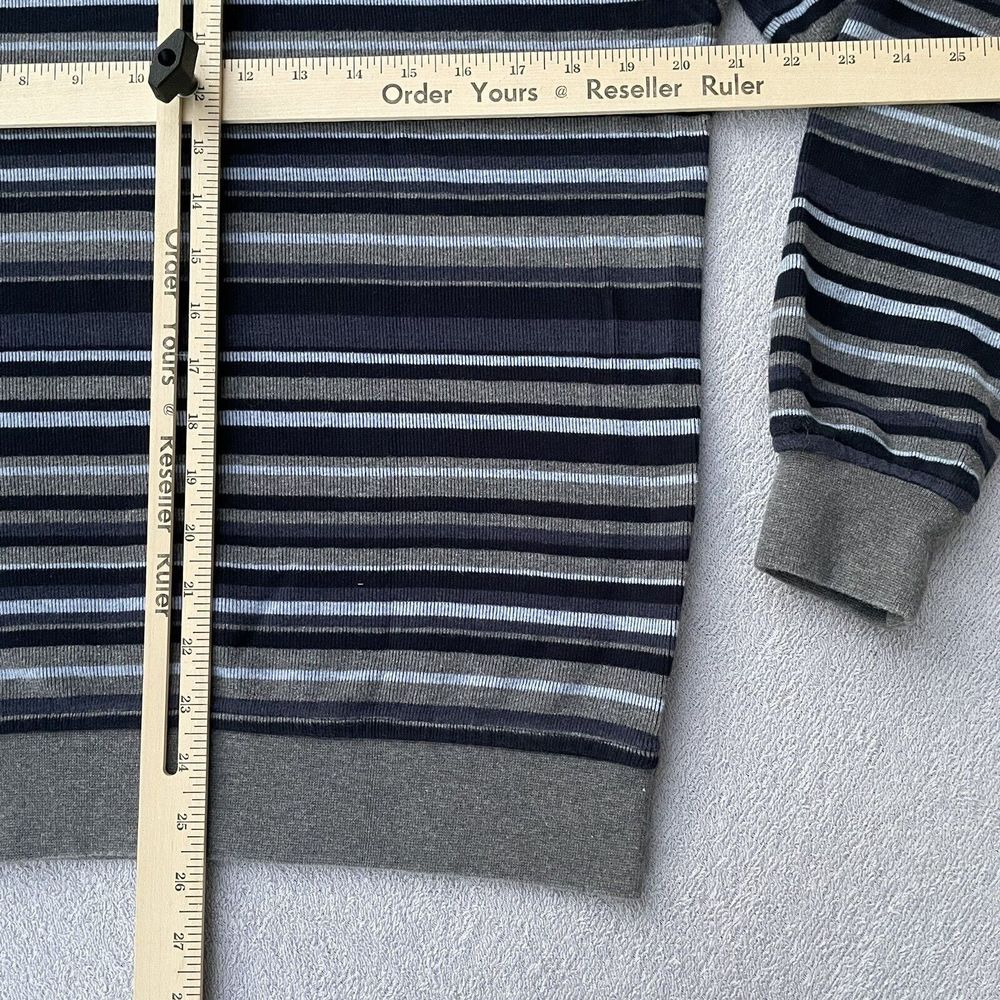 Douglas Defining Casual 1/2 Zip Sweater Mens M Blue/Grey Stripes Cotton Corduroy - Picture 12 of 12
